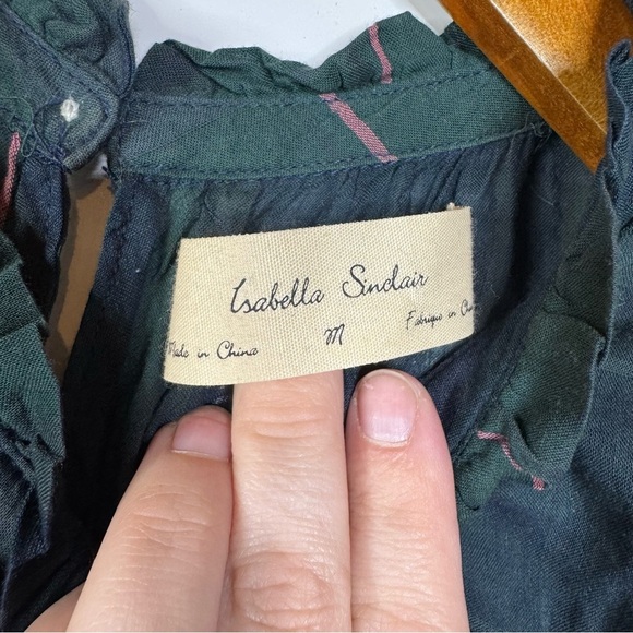 Isabella Sinclair High Neck Plaid Tank Top Size Medium - Picture 3 of 5